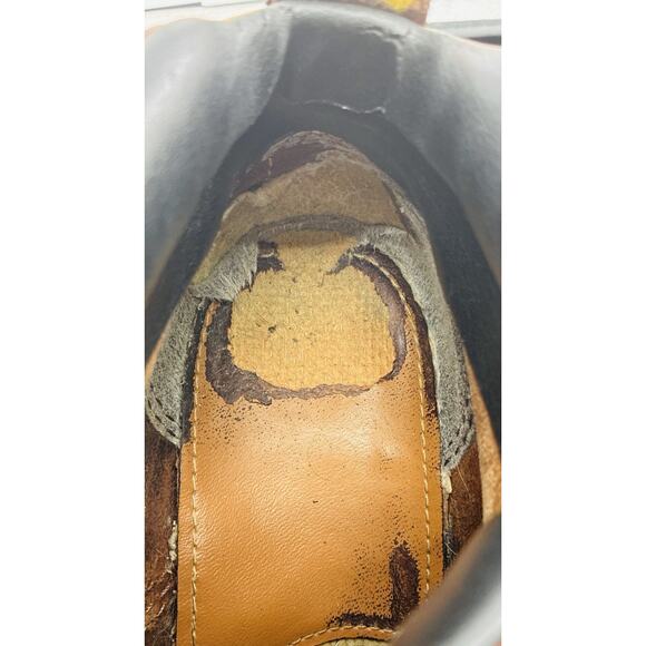 Vtg Y2K Yellow Stitch Dr. Martens Brn UK 4 US 6-6.5 Chunky Lug Sole Boot England - Picture 12 of 12